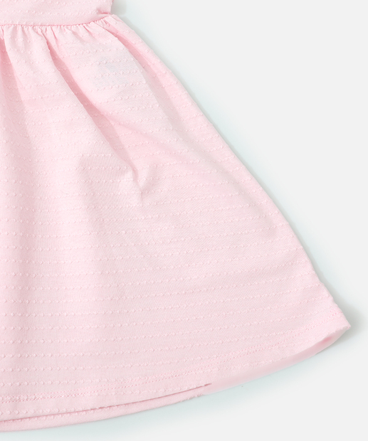 Vestido Infantil Textura Laços Marisa Tam 1 a 3 Rosa
