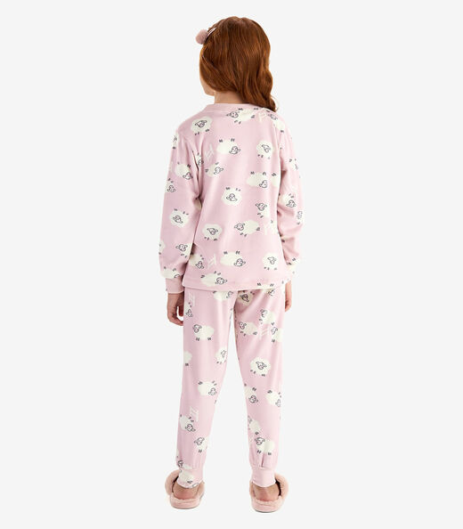 Pijama Fleece Comfort Rovi Kids Rosa