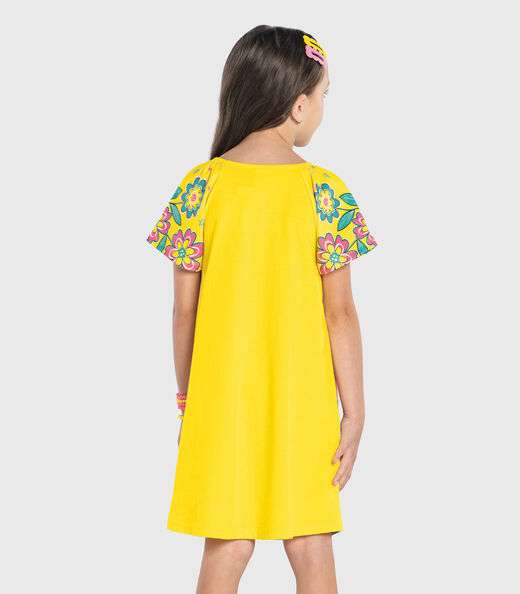Vestido Infantil Estampado Rovi Kids Amarelo