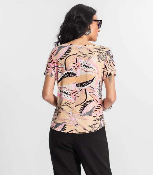 Blusa Feminina Estampada Rovitex Rosa