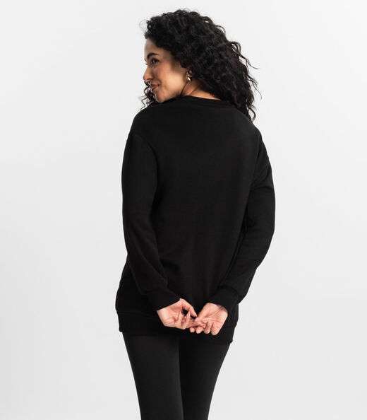 Blusão Alongado Feminino Rovitex Preto