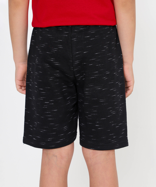 Bermuda Infantil Moletinho Spider Tam 4 a 10 Preto