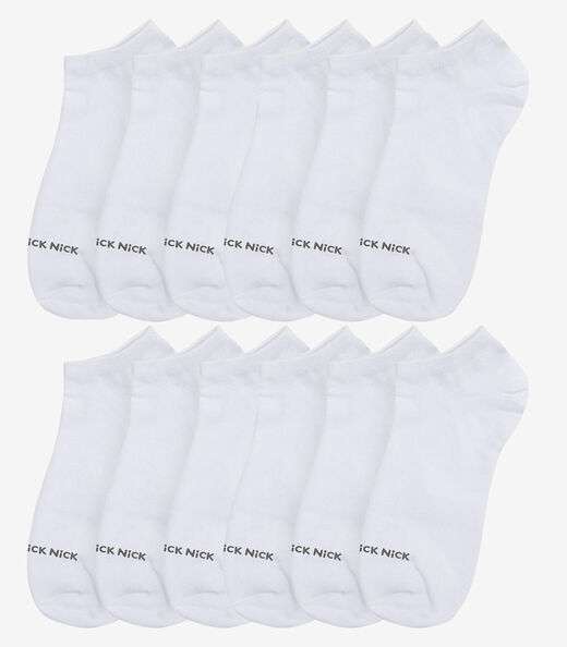 Image_Kit 12 Pares De Meia Soquete Lisas Trick Nick Branco