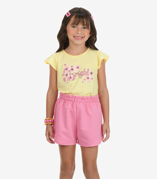 Image_Conjunto Blusa com Shorts Menina Rovi Kids Amarelo