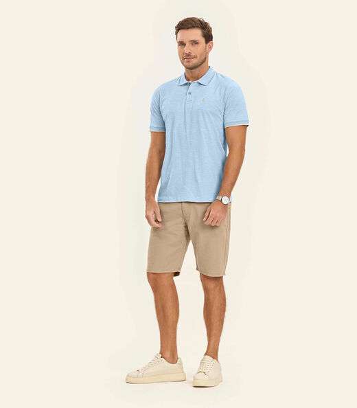 Polo Meia Malha Flamê Masculina Diametro Azul
