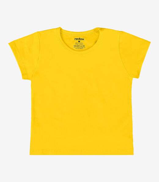 Blusa Básica Infantil Feminina Rovitex Kids Amarelo