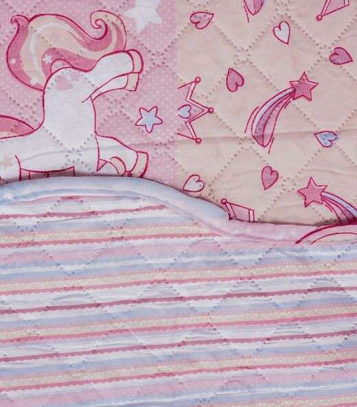 Jogo Cobre Leito Dupla Face Solteiro Bene Casa Rosa