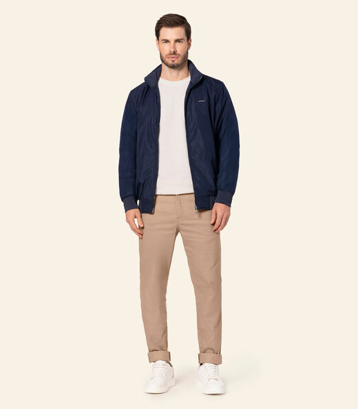 Jaqueta Masculina Microfibra Forrada Diametro Azul