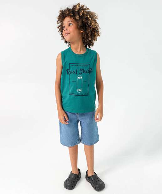 Regata Infantil Estampa Skate Marisa Tam 4 a 10 Verde