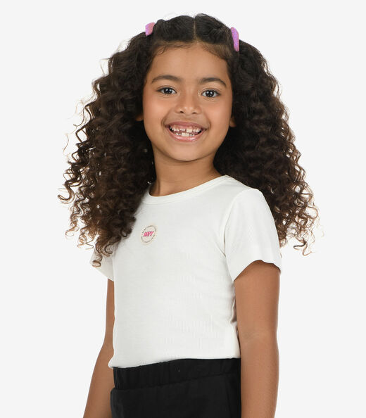 Blusa Feminina Ribana de Viscose Rovi Kids Bege