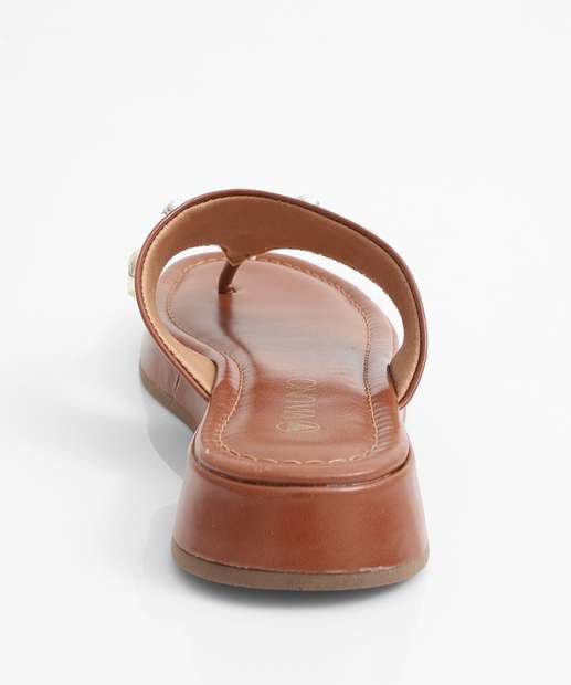 Tamanco Feminino Flatform Tachas Via Uno Caramelo