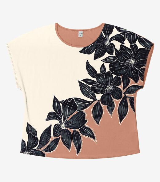 Blusa Feminina Manga Curta Rovitex Marrom