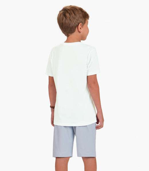 Conjunto Camiseta com Bermuda Menino Trick Nick Branco
