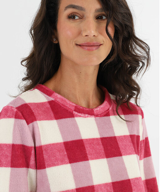 Pijama Feminino Estampa Xadrez Marisa Rosa