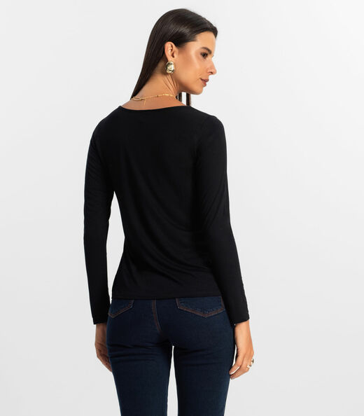 Blusa Feminina Manga Longa Rovitex Preto