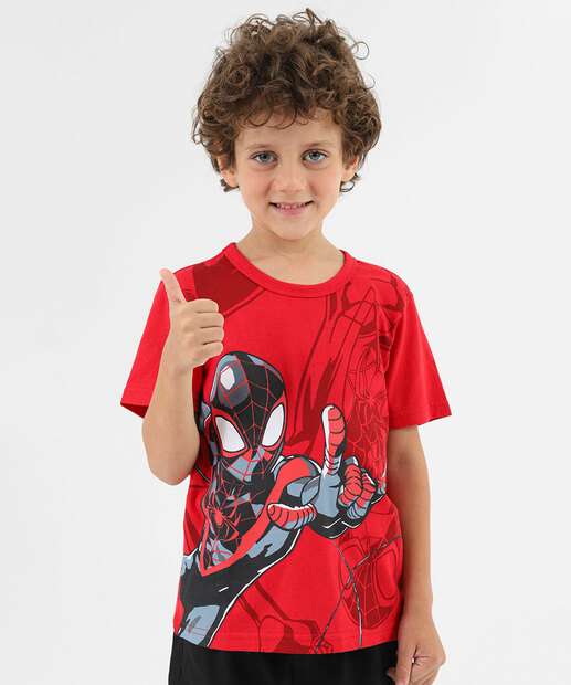 Image_Camiseta Infantil Homem Aranha Marvel Tam 4 a 10 Vermelho