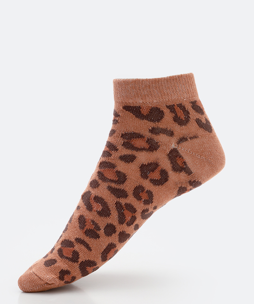 Kit 3 Pares Meias Cano Curto Feminina Animal Print Marisa 