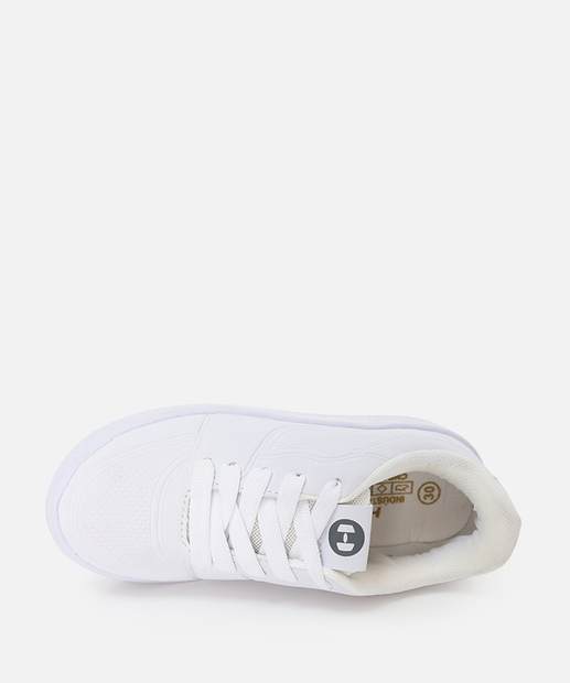 Tênis Infantil Casual Recorte Textura Branco