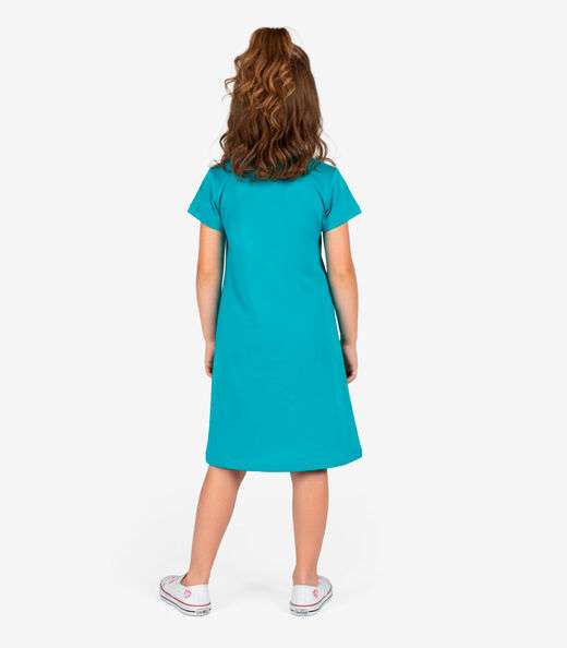 Vestido Feminino Infantil em Molecotton Select Azul