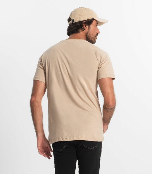 Camiseta Masculina Meia Malha Diametro Marrom