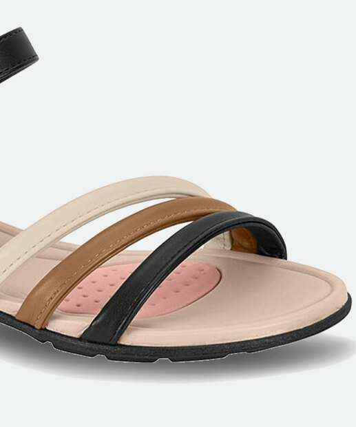 Sandália Feminina Rasteira Tiras Modare