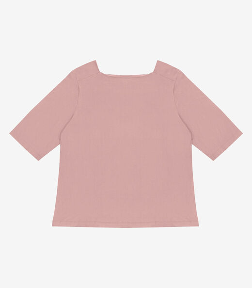 Image_Blusa Feminina Manga 3/4 Plus Size Secret Glam Rosa