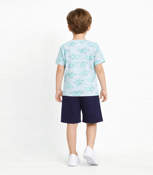 Conjunto Infantil Camiseta e Bermuda Select Cinza