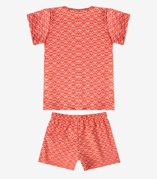 Conjunto Menina Infantil Blusa Com Short Select Laranja