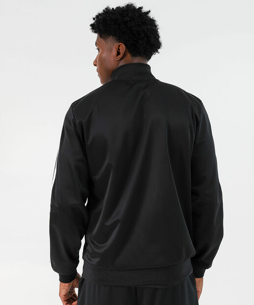 Jaqueta Masculina Esportiva Preta com Listras Marisa