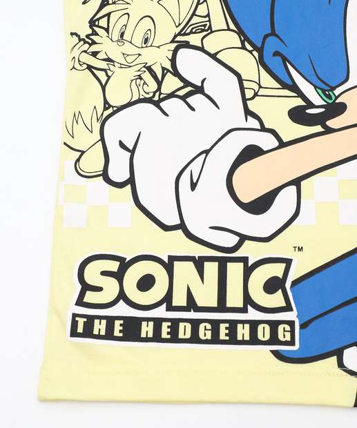 Regata Infantil Sonic Tam 4 a 10 Amarelo