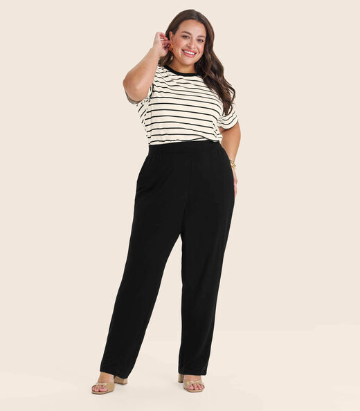 Calça Feminina Plus Size Em Molecotton Secret Glam Preto