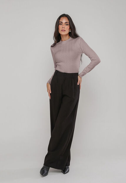 Image_Blusa de Tricot Com Tramas Texturizada Bege Salvatore