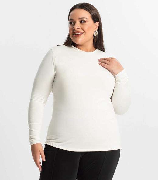 Image_Blusa Térmica Feminina Plus Size Secret Glam Bege