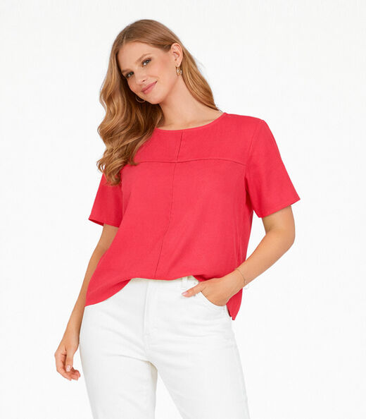 Image_Blusa Feminina Com Recortes Frontais Infinita Cor Laranja