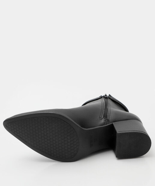 Bota Feminina Cano Curto Salto Grosso Via Uno Preto