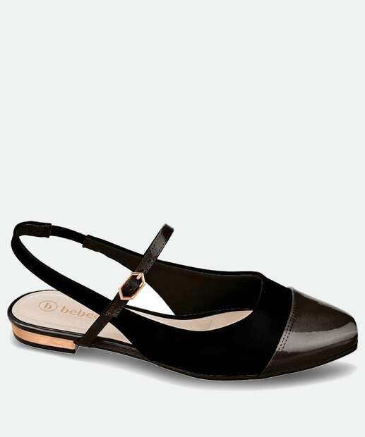 Sapatilha Feminina Slingback Bico Redondo Bebecê 