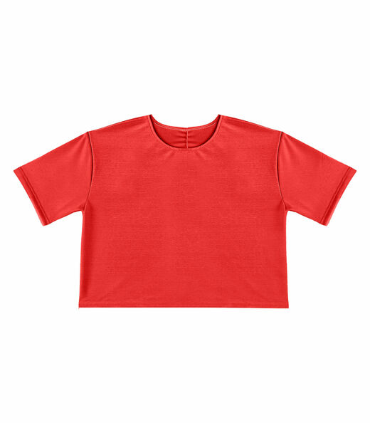Blusa Feminina Básica Malha Suplex Infinita Cor Laranja