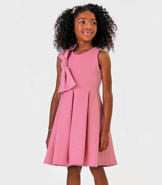 Vestido Ponto Roma Com Laço Trick Nick Rosa