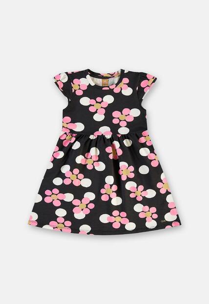Vestido Manga Curta Infantil Cotton Up Baby