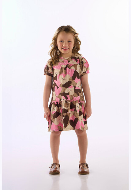 Vestido Cotton Manga Bufante Up Baby