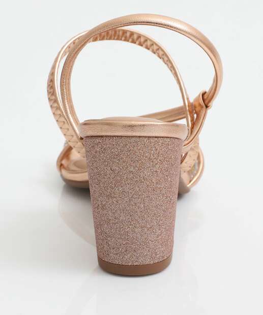 Sandália Salto Grosso Feminina Beira Rio Rosê