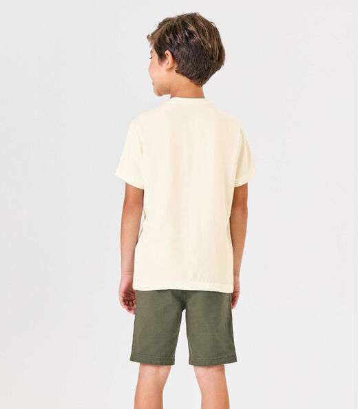 Conjunto Menino Camisa Com Bermuda Trick Nick Bege