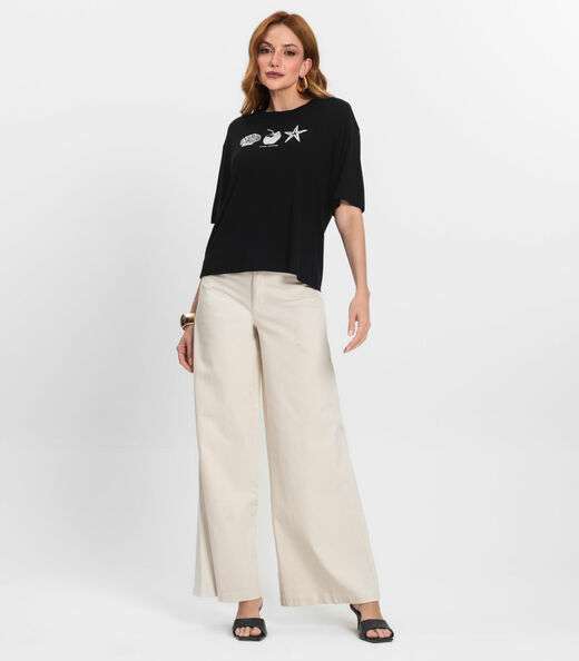 T- Shirt Feminina Manga Curta Endless Preto