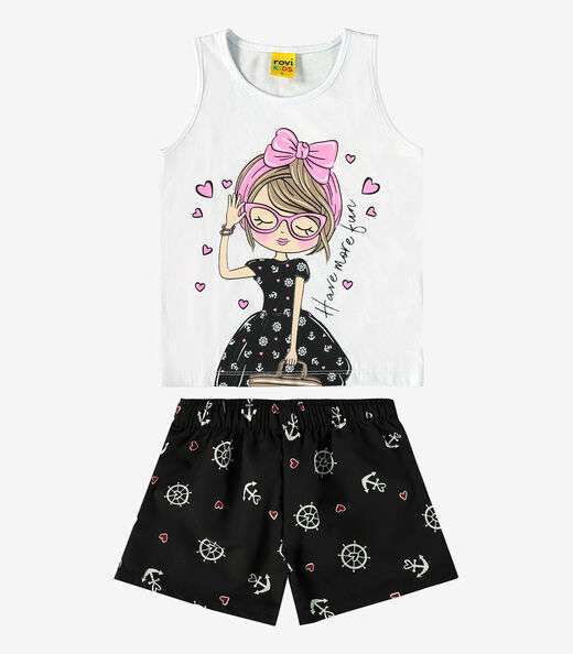 Conjunto Infantil Regata Com Shorts Rovi Kids Branco