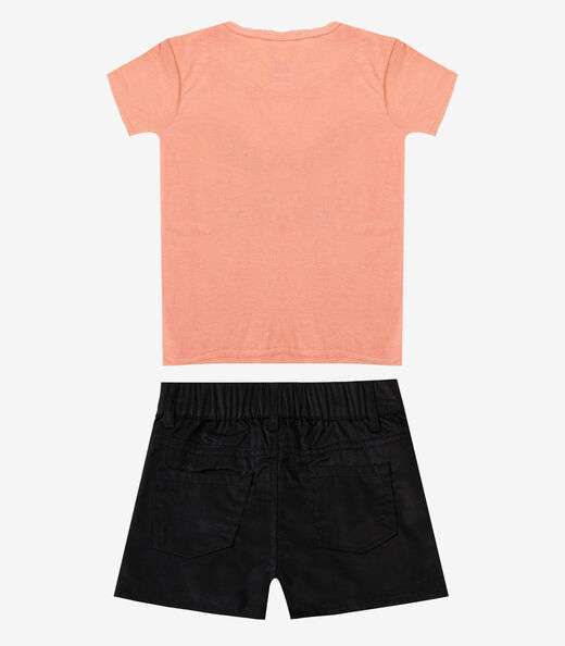 Conjunto Infantil Blusa Com Shorts Rovi Kids Rosa