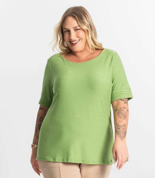 Blusa Feminina Manga Curta Secret Glam Verde