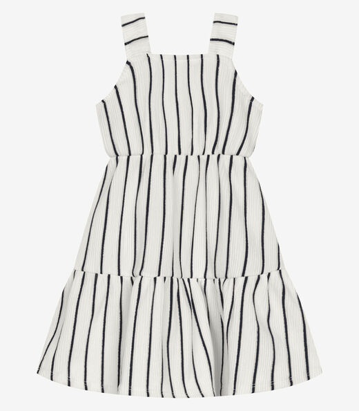 Vestido Infantil Feminino Listrado Trick Nick Bege