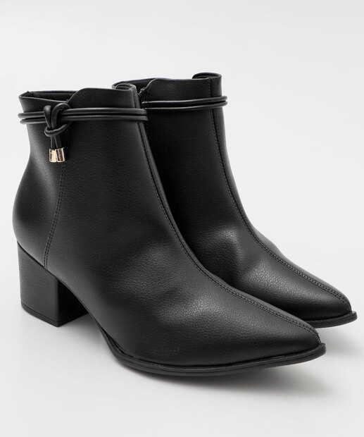 Bota Feminina Cano Curto Salto Grosso Via Uno Preto