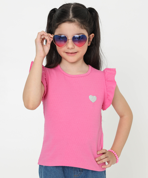 Image_Blusa Infantil Cotton Textura Marisa Tam 4 a 10 Rosa