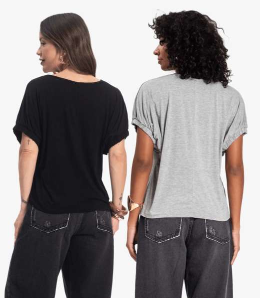 Kit 2 Blusas Viscose Infinita Cor Sortidas